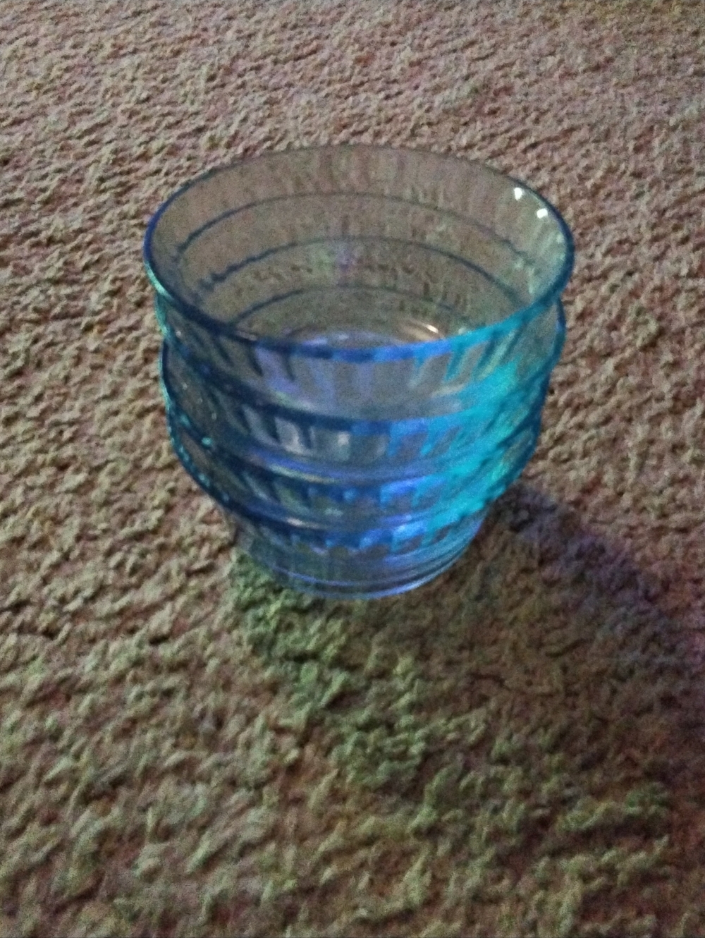 Colorex Vintage Blue Ribbed Design Bowls Set/4
